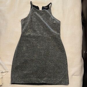 Express Silver Sheath Mini Dress
